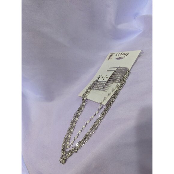 Icing Silver Tone Multi  Chain Hair Comb Clips For Women - Picture 1 of 3